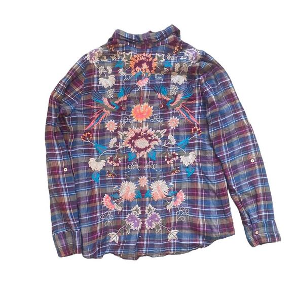 Johnny Was Tops - Johnny Was 3J Workshop Embroidered Button Down XS